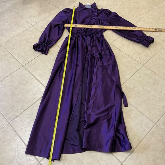 Donna Richard Gilligan & O’Malley Maxi Robe Women’s M purple Ruffle USA witchy - Picture 6 of 10